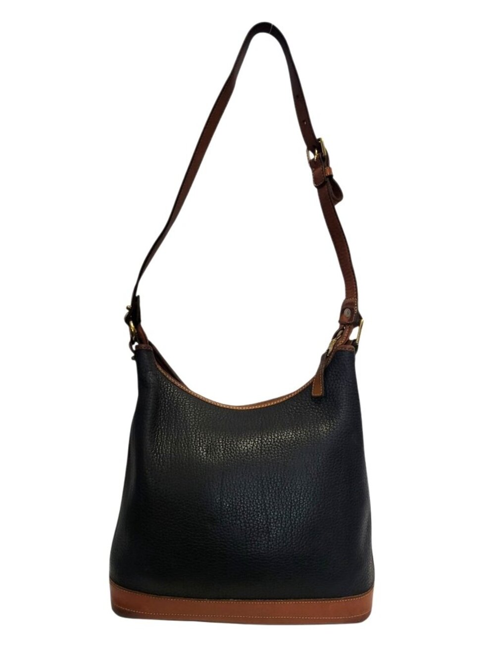Vintage Dooney & Bourke AWL Hobo Shoulder Bag Black Pebbled Leather - Picture 12 of 17
